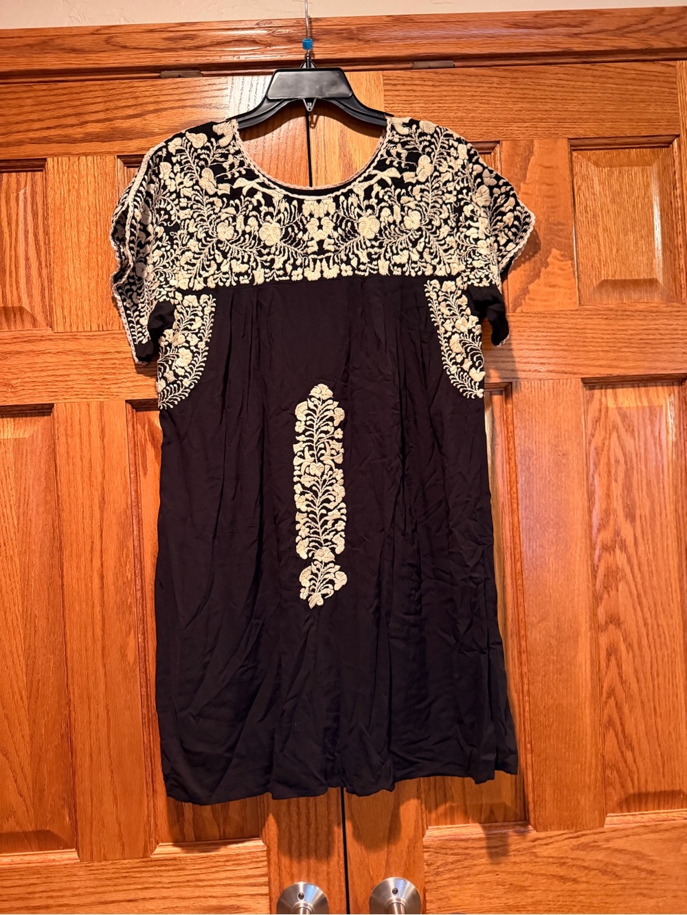 Buddy Love Black Dress with Cream Embroidered Accents